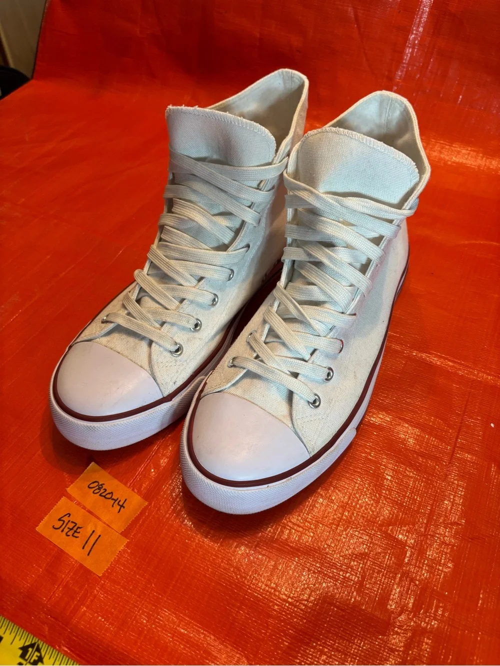 Classic High-Top Canvas Sneakers in Off-White